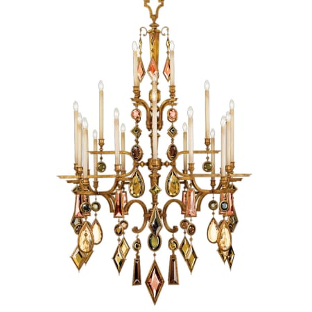A large image of the Fine Art Handcrafted Lighting 714640-1ST Variegated Gold Leaf with Multicolor Crystal