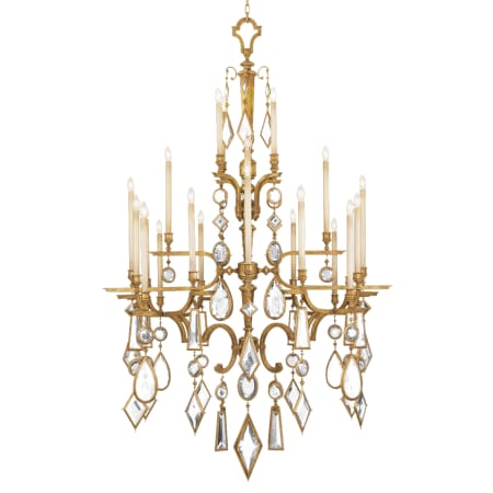 A large image of the Fine Art Handcrafted Lighting 714640-3ST Variegated Gold Leaf with Clear Crystal