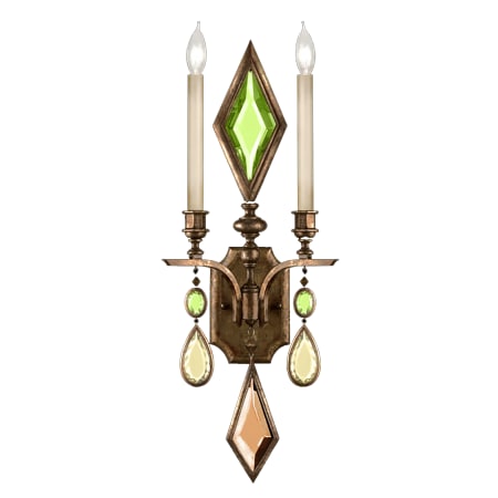 A large image of the Fine Art Handcrafted Lighting 718150-1ST Bronze Patina with Multicolor Crystal