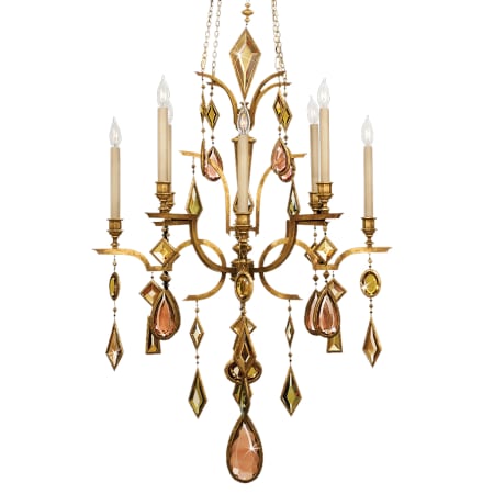 A large image of the Fine Art Handcrafted Lighting 725640-1ST Variegated Gold Leaf with Multicolor Crystal
