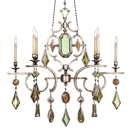 A large image of the Fine Art Handcrafted Lighting 725940-1ST Vintage Silver Leaf with Multicolor Crystal