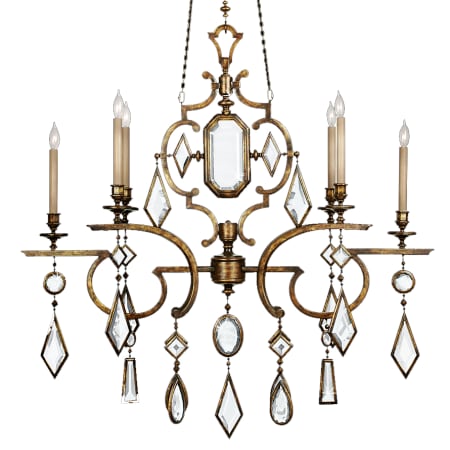 A large image of the Fine Art Handcrafted Lighting 726040-3ST Variegated Gold Leaf with Clear Crystal