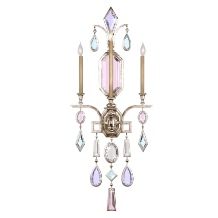 A large image of the Fine Art Handcrafted Lighting 726950-1ST Vintage Silver Leaf with Multicolor Crystal