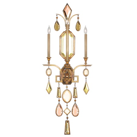 A large image of the Fine Art Handcrafted Lighting 727050-1ST Variegated Gold Leaf with Multicolor Crystal