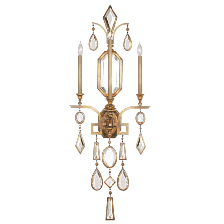 A large image of the Fine Art Handcrafted Lighting 727050-3ST Variegated Gold Leaf with Clear Crystal