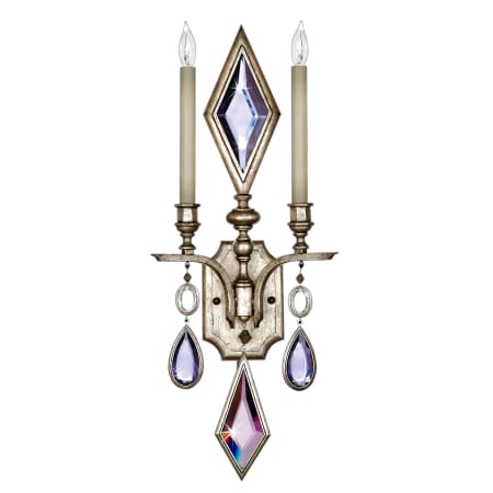 A large image of the Fine Art Handcrafted Lighting 729050-1ST Vintage Silver Leaf with Multicolor Crystal