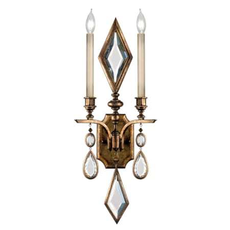 A large image of the Fine Art Handcrafted Lighting 729150-3ST Variegated Gold Leaf with Clear Crystal