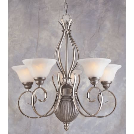 A large image of the Forte Lighting 2136-05 Brushed Nickel / River Rock
