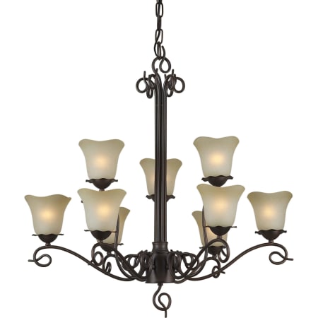 A large image of the Forte Lighting 2363-09 Antique Bronze