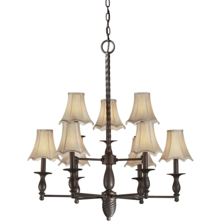 A large image of the Forte Lighting 2521-09 Antique Bronze