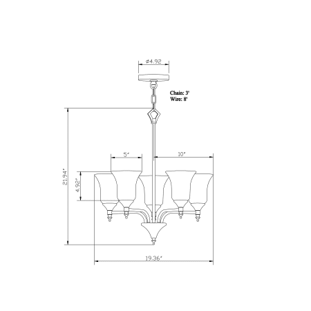 A large image of the Forte Lighting 2638-05 Forte Lighting 2638-05