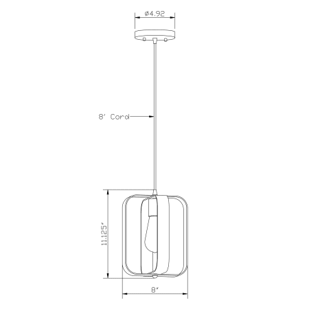A large image of the Forte Lighting 2640-01 Forte Lighting-2640-01-Line Drawing