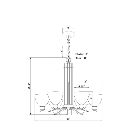 A large image of the Forte Lighting 2644-06 Forte Lighting 2644-06