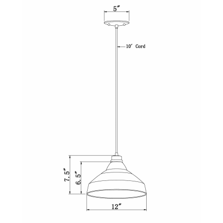 A large image of the Forte Lighting 2672-01 Forte Lighting-2672-01-Line Drawing