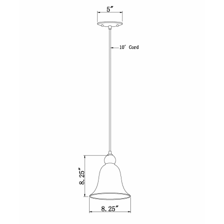 A large image of the Forte Lighting 2676-01 Forte Lighting-2676-01-Line Drawing