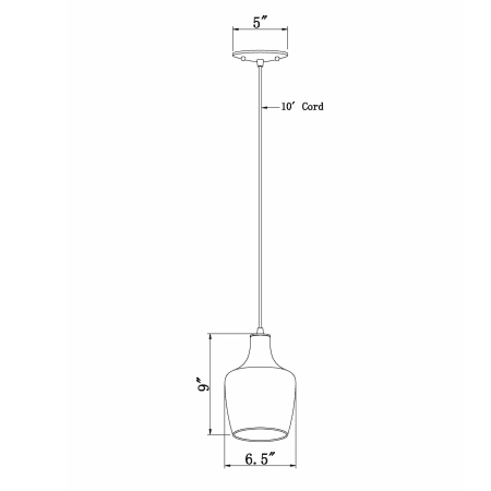 A large image of the Forte Lighting 2679-01 Forte Lighting-2679-01-Line Drawing