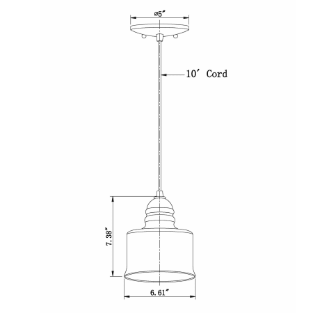 A large image of the Forte Lighting 2680-01 Forte Lighting-2680-01-Line Drawing