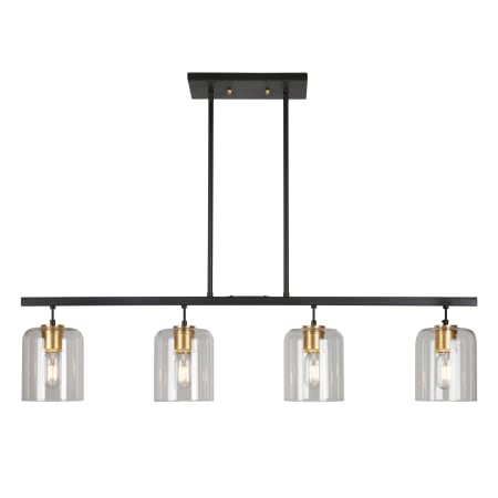 A large image of the Forte Lighting 2724-04 Black and Soft Gold