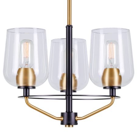 A large image of the Forte Lighting 2726-03 Black and Soft Gold