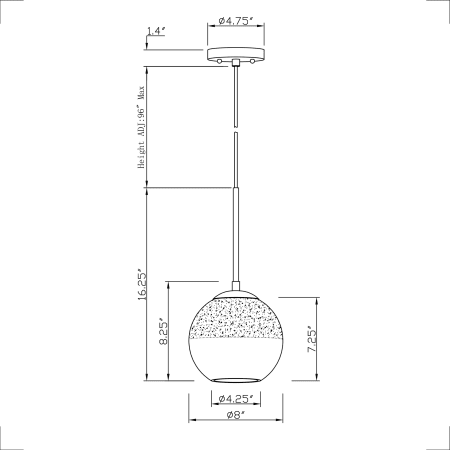 A large image of the Forte Lighting 2757-01 Line Drawing