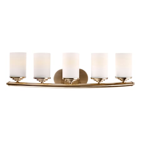 A large image of the Forte Lighting 5105-05 Soft Gold Alternate View 1