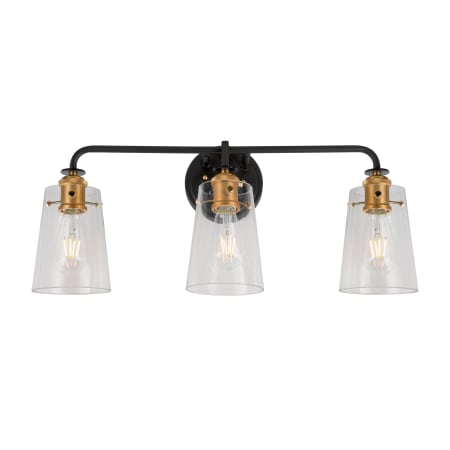 A large image of the Forte Lighting 5118-03 Black and Soft Gold Alternate View 1