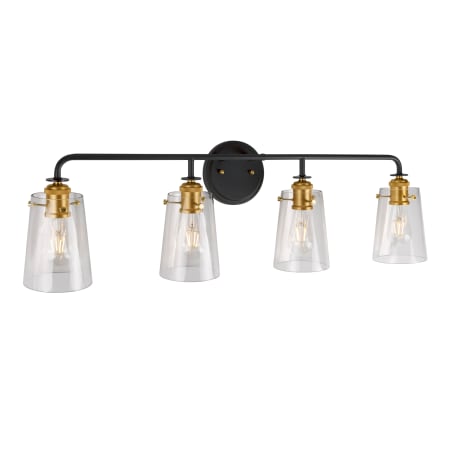 A large image of the Forte Lighting 5118-04 Black and Soft Gold Alternate View 1