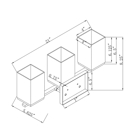 A large image of the Forte Lighting 5145-03 Line Drawing