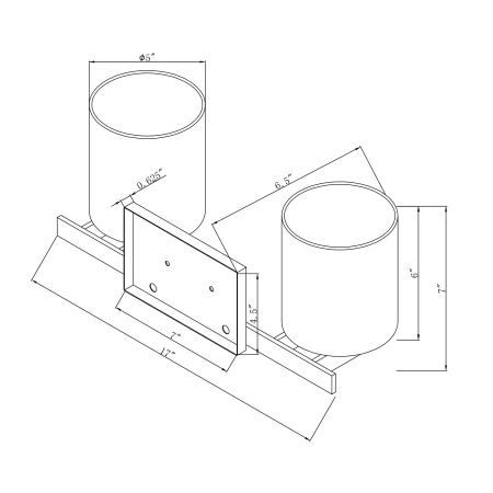 A large image of the Forte Lighting 5146-02 Line Drawing