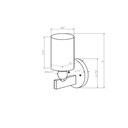 A large image of the Forte Lighting 5288-01 Line Drawing