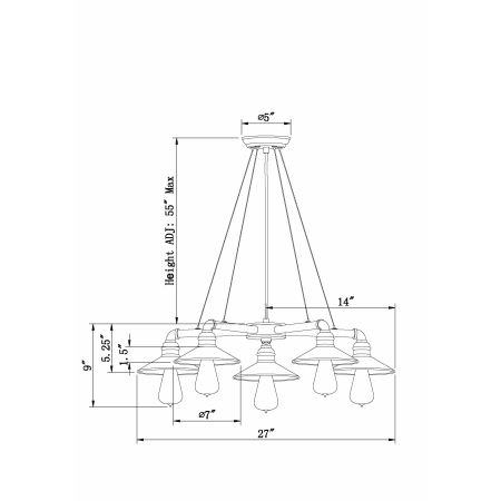 A large image of the Forte Lighting 7059-05 Forte Lighting 7059-05
