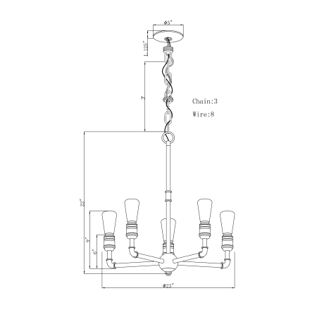 A large image of the Forte Lighting 7064-05 Forte Lighting 7064-05