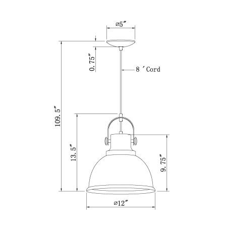 A large image of the Forte Lighting 7110-01 Forte Lighting-7110-01-Line Drawing