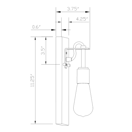A large image of the Forte Lighting 7113-01 Line Drawing
