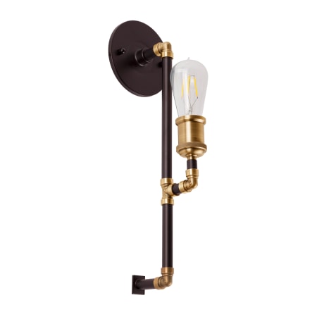 A large image of the Forte Lighting 7116-01 Black and Antique Brass