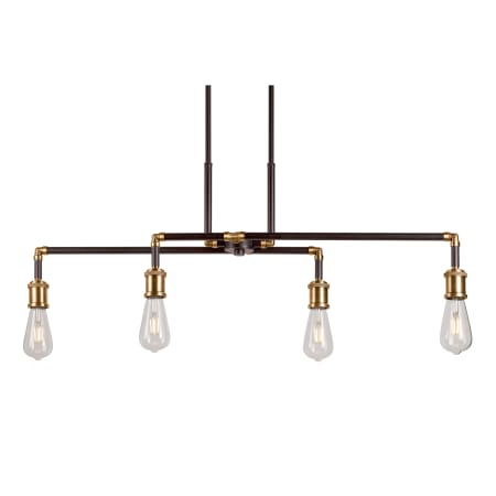 A large image of the Forte Lighting 7116-04 Black and Antique Brass