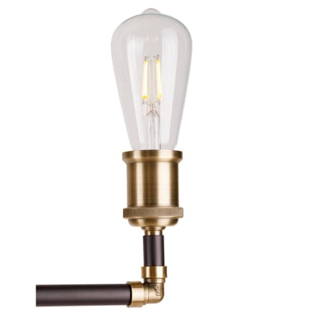 A large image of the Forte Lighting 7116-05 Black and Antique Brass Alternate View 2