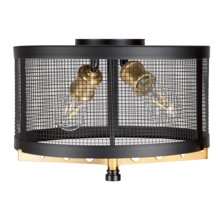 A large image of the Forte Lighting 7119-02 Black and Soft Gold Alternate View 1
