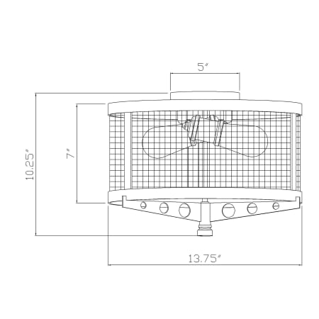 A large image of the Forte Lighting 7119-02 Line Drawing