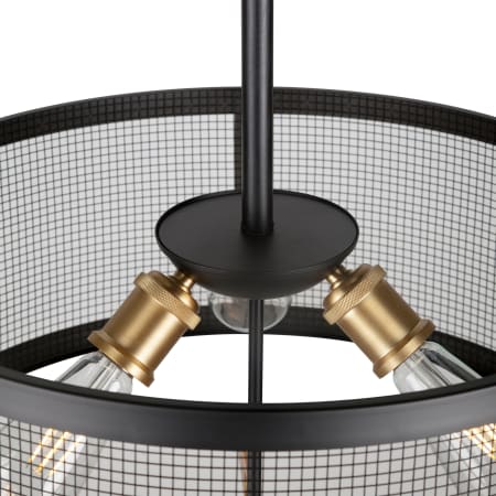A large image of the Forte Lighting 7119-03 Black and Soft Gold Alternate View 2