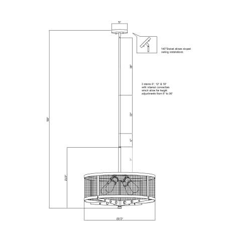 A large image of the Forte Lighting 7119-04 Line Drawing