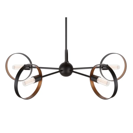A large image of the Forte Lighting 7120-05 Black and Gold Alternate View 1