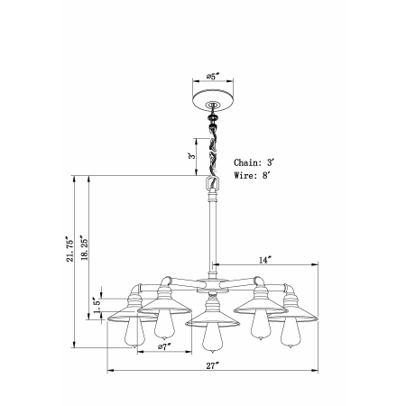 A large image of the Forte Lighting 7159-05 Forte Lighting 7159-05