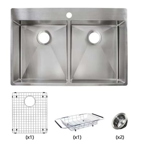 Franke Hf3322 1kit Stainless Steel Vector 33 7 16 Dual Mount