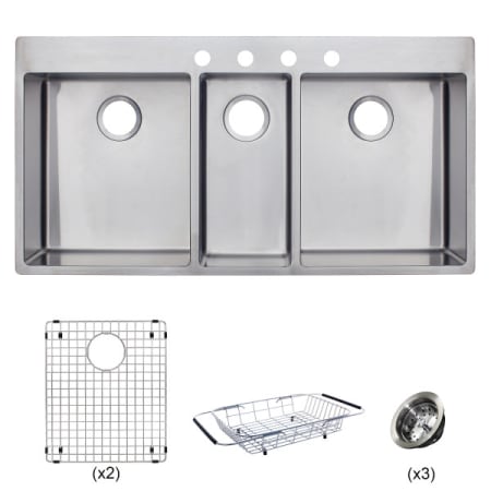 Franke Hft4322 4kit Stainless Steel Vector 43 Dual Mount Triple A Large Image Of The Franke Hft4322 4kit Stainless Steel