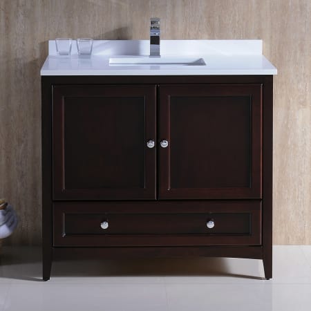 A large image of the Fresca FCB2036-U Fresca-FCB2036-U-In Bathroom View Mahogany