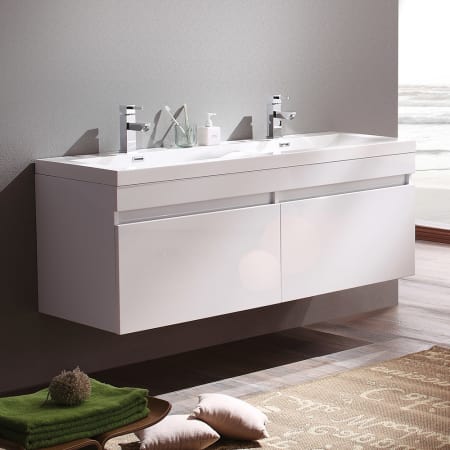 A large image of the Fresca FCB8040-I Fresca-FCB8040-I-In Bathroom View White