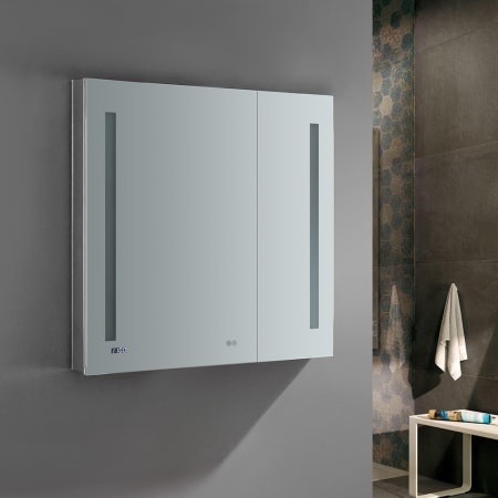 A large image of the Fresca FMC013636 Fresca-FMC013636-Installed 3/4 View