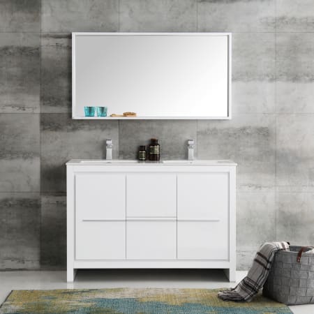 A large image of the Fresca FVN8148-D Fresca-FVN8148-D-Life Style White 2
