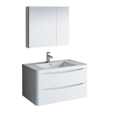 A large image of the Fresca FVN9036 Glossy White